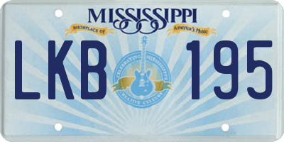 MS license plate LKB195