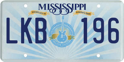 MS license plate LKB196