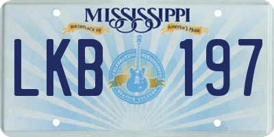 MS license plate LKB197