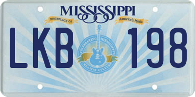 MS license plate LKB198
