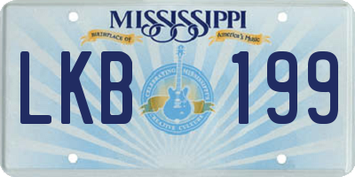 MS license plate LKB199
