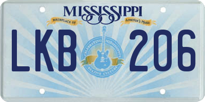 MS license plate LKB206