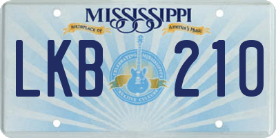MS license plate LKB210