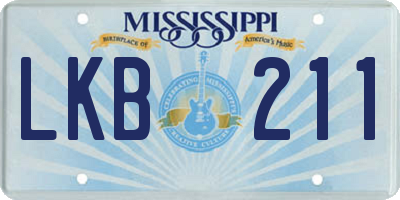 MS license plate LKB211