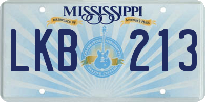 MS license plate LKB213