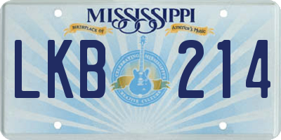 MS license plate LKB214