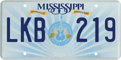MS license plate LKB219
