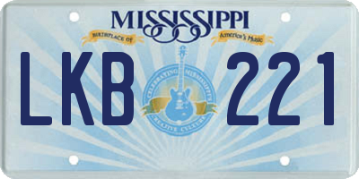 MS license plate LKB221