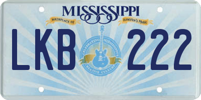 MS license plate LKB222