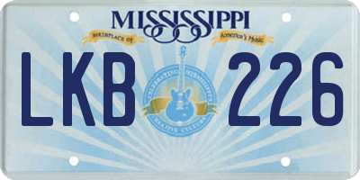 MS license plate LKB226