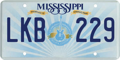 MS license plate LKB229
