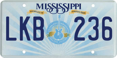 MS license plate LKB236