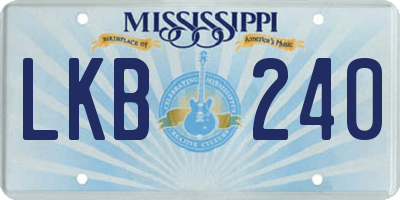 MS license plate LKB240