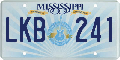 MS license plate LKB241