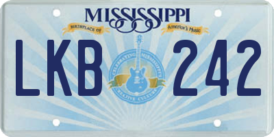 MS license plate LKB242