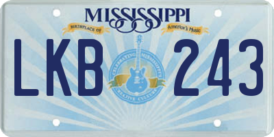 MS license plate LKB243