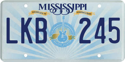MS license plate LKB245