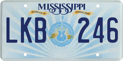 MS license plate LKB246
