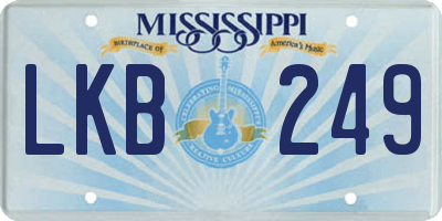 MS license plate LKB249
