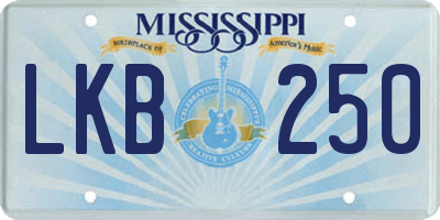 MS license plate LKB250