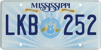 MS license plate LKB252
