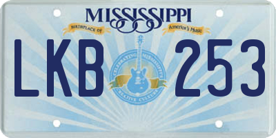 MS license plate LKB253