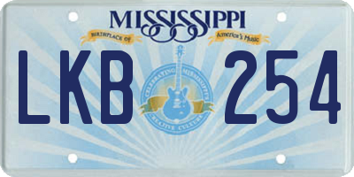 MS license plate LKB254