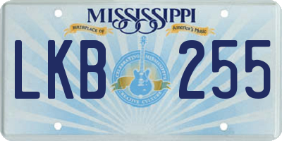 MS license plate LKB255