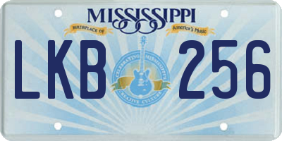 MS license plate LKB256
