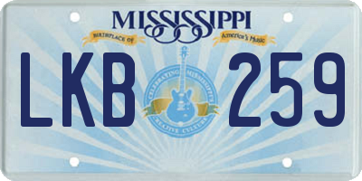 MS license plate LKB259