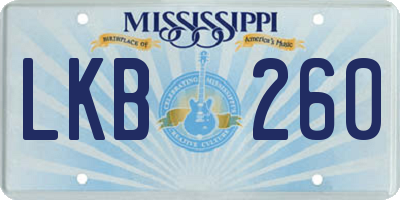 MS license plate LKB260