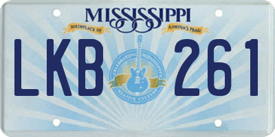 MS license plate LKB261