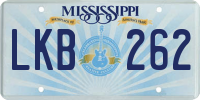 MS license plate LKB262