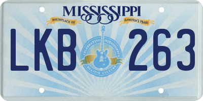 MS license plate LKB263