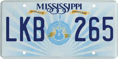 MS license plate LKB265