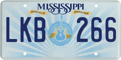 MS license plate LKB266