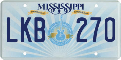 MS license plate LKB270