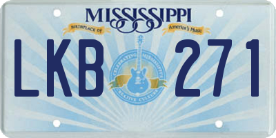 MS license plate LKB271