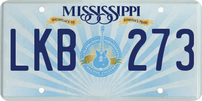 MS license plate LKB273