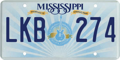 MS license plate LKB274