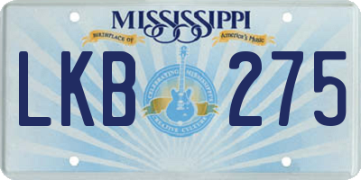 MS license plate LKB275