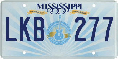 MS license plate LKB277