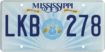 MS license plate LKB278