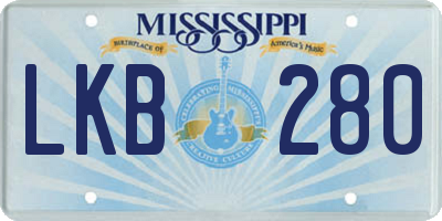 MS license plate LKB280