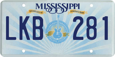 MS license plate LKB281