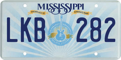 MS license plate LKB282