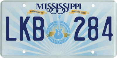 MS license plate LKB284