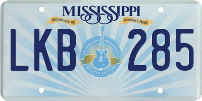 MS license plate LKB285