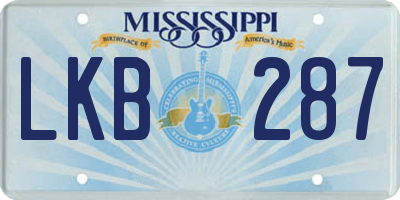 MS license plate LKB287