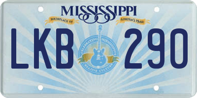 MS license plate LKB290